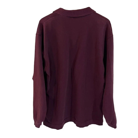 Norm Thompson Quarter Zip Mens Sweater Size XXL Burgundy 100% Cotton Long Sleeve - Picture 2 of 6